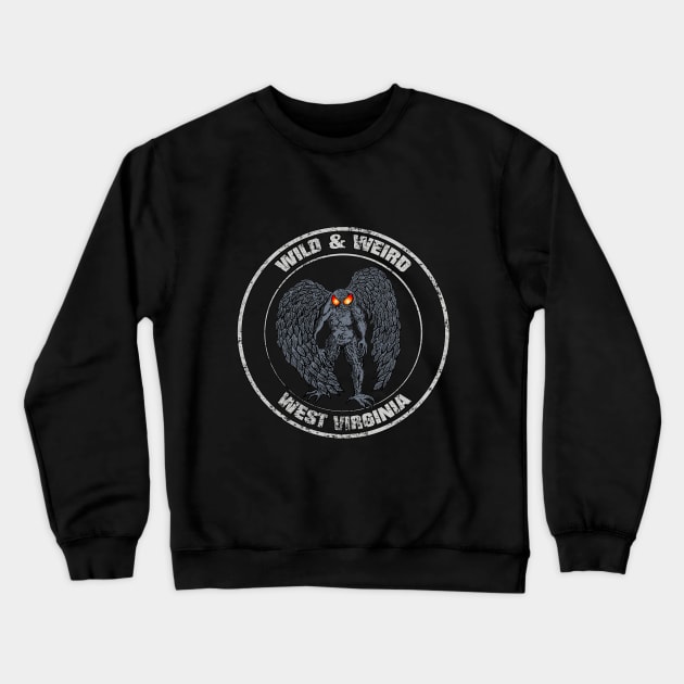 Wild Weird WV Mothman Crewneck Sweatshirt by theartofron